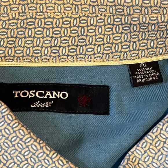 Toscano Silk designed by Patrick Assaraf.  Short Sleeve, Button Up.  Size XXL - Picture 5 of 7